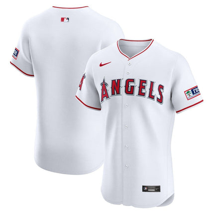 Los Angeles Angels 2025 Home Elite Patch White Jersey