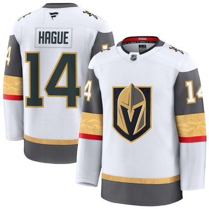 Nicolas Hague Vegas Golden Knights 2025 Away Premium White Jersey