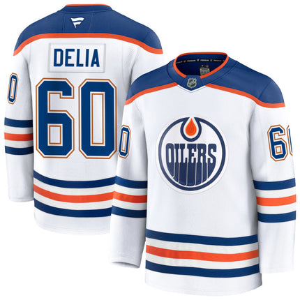 Collin Delia Edmonton Oilers 2025 Away Premium White Jersey