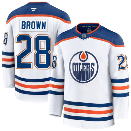 Connor Brown Edmonton Oilers 2025 Away Premium White Jersey