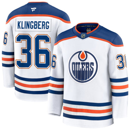 John Klingberg Edmonton Oilers 2025 Away Premium White Jersey