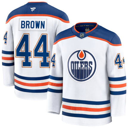 Josh Brown Edmonton Oilers 2025 Away Premium White Jersey