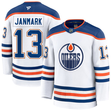 Mattias Janmark Edmonton Oilers 2025 Away Premium White Jersey
