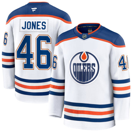 Max Jones Edmonton Oilers 2025 Away Premium White Jersey