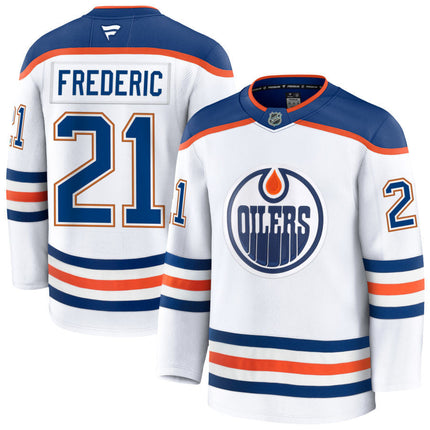 Trent Frederic Edmonton Oilers 2025 Away Premium White Jersey