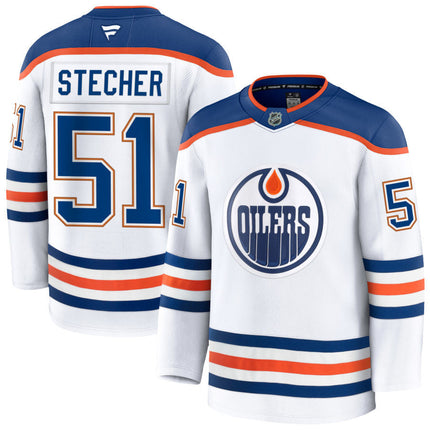 Troy Stecher Edmonton Oilers 2025 Away Premium White Jersey