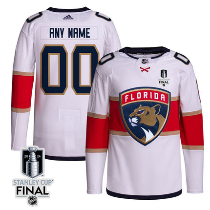 Customized Florida Panthers 2025 Stanley Cup Final Away Breakaway Jersey – White