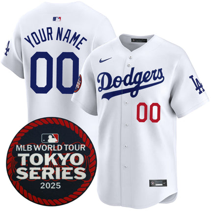 Custom Name Los Angeles Dodgers 2025 Home Tokyo Series Jersey - White