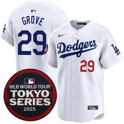 Michael Grove Los Angeles Dodgers 2025 Home Tokyo Series Jersey - White