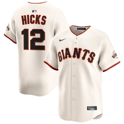 Jordan Hicks San Francisco Giants 2025 Cream Home Limited Jersey - Cream