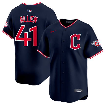 Logan Allen Cleveland Guardians 2025 Vapor Premier Limited Jersey - Navy