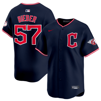 Shane Bieber Cleveland Guardians 2025 Vapor Premier Limited Jersey - Navy