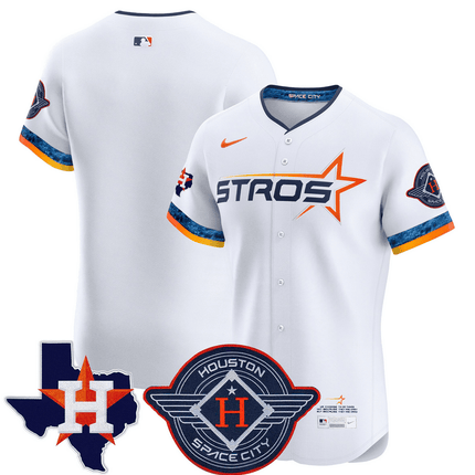 Houston Astros 2025 City Connect Texas Patch Vapor Premier Elite Jersey - White