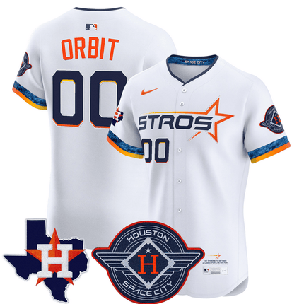 Orbit Houston Astros 2025 City Connect Texas Patch Vapor Premier Elite Jersey - White