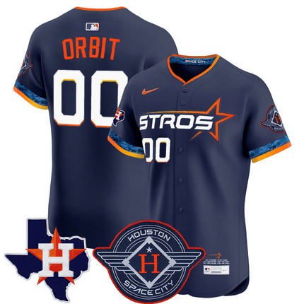 Orbit Houston Astros 2025 City Connect Texas Patch Vapor Premier Elite Jersey - Navy