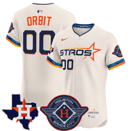 Orbit Houston Astros 2025 City Connect Texas Patch Vapor Premier Elite Jersey - Cream