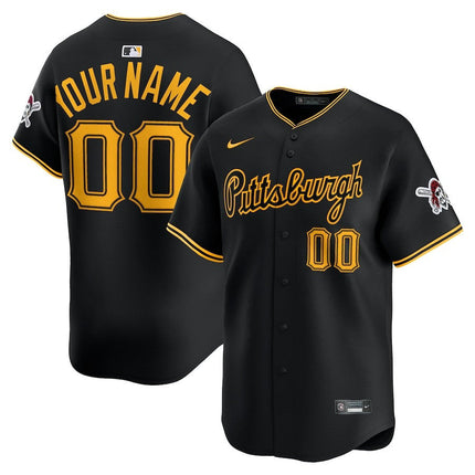 Custom Name Pittsburgh Pirates 2025 Alternate Limited Jersey - Black