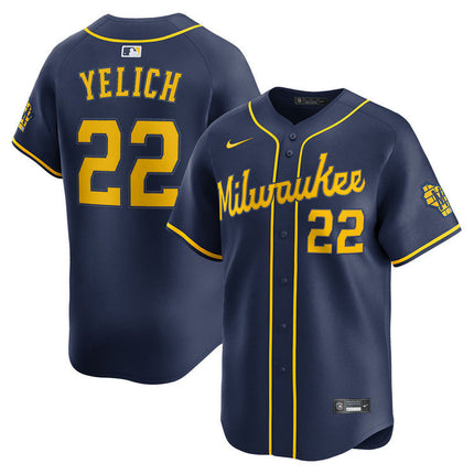 Christian Yelich Milwaukee Brewers 2025 Alternate Limited Jersey - Navy