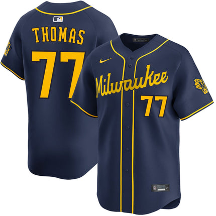 Connor Thomas Milwaukee Brewers 2025 Alternate Limited Jersey - Navy