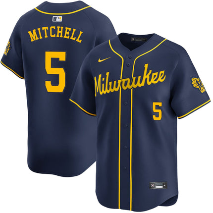 Garrett Mitchell Milwaukee Brewers 2025 Alternate Limited Jersey - Navy