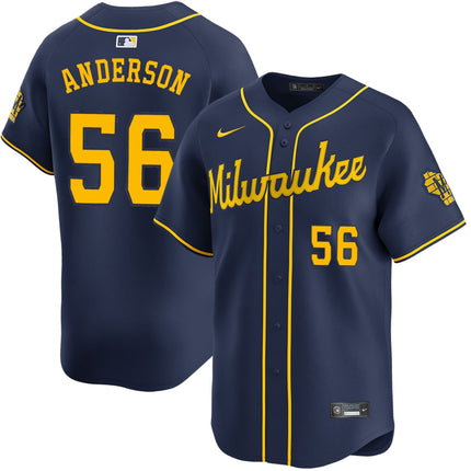 Grant Wolfram Milwaukee Brewers 2025 Alternate Limited Jersey - Navy