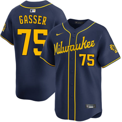 Robert Gasser Milwaukee Brewers 2025 Alternate Limited Jersey - Navy