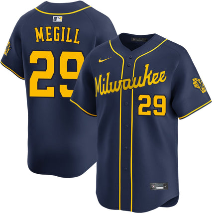 Trevor Megill Milwaukee Brewers 2025 Alternate Limited Jersey - Navy
