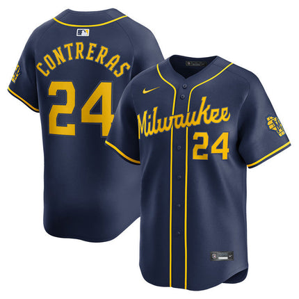 William Contreras Milwaukee Brewers 2025 Alternate Limited Jersey - Navy