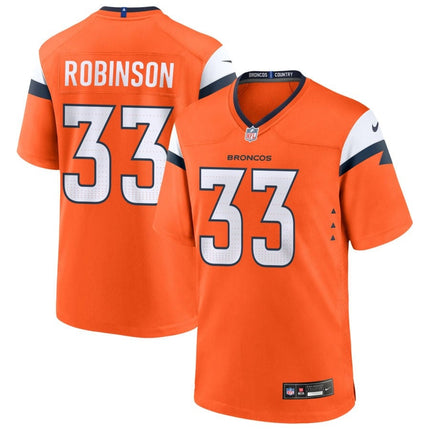 Jaden Robinson Denver Broncos 2025 Game Jersey - Orange