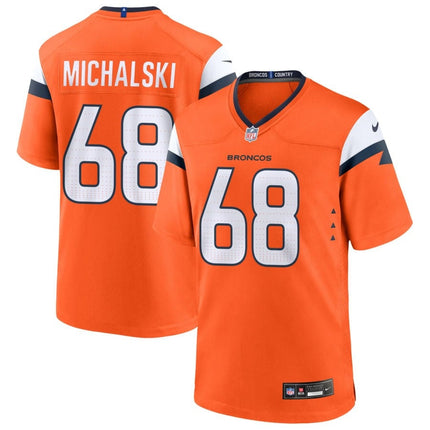 Joe Michalski Denver Broncos 2025 Game Jersey - Orange