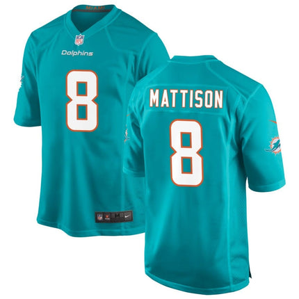Alexander Mattison Miami Dolphins 2025 Game Jersey - Aqua