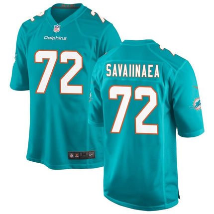 Jonah Savaiinaea Miami Dolphins 2025 Game Jersey - Aqua