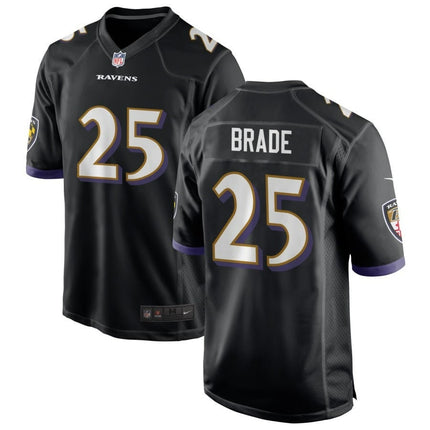 Beau Brade Baltimore Ravens 2025 Alternate Game Jersey - Black