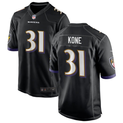 Bilhal Kone Baltimore Ravens 2025 Alternate Game Jersey - Black