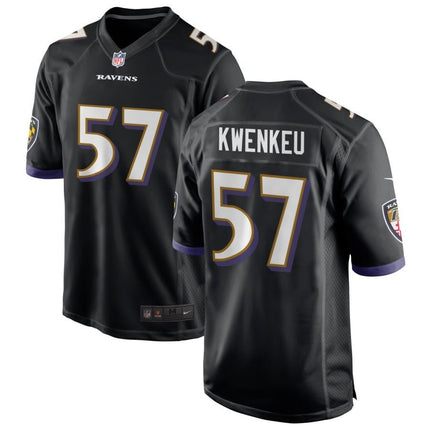 William Kwenkeu Baltimore Ravens 2025 Alternate Game Jersey - Black