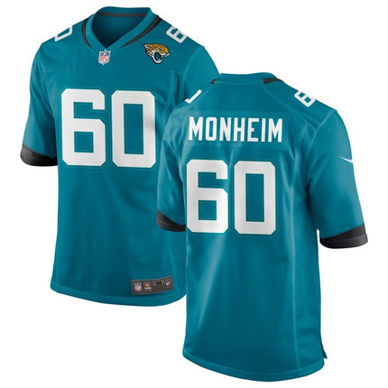 Jonah Monheim Jacksonville Jaguars 2025 Team Game Jersey - Teal