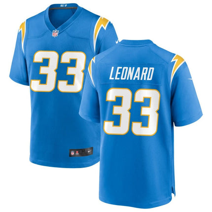 Deane Leonard Los Angeles Chargers 2025 Game Jersey - Powder Blue