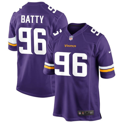 Tyler Batty Minnesota Vikings 2025 Game Jersey - Purple