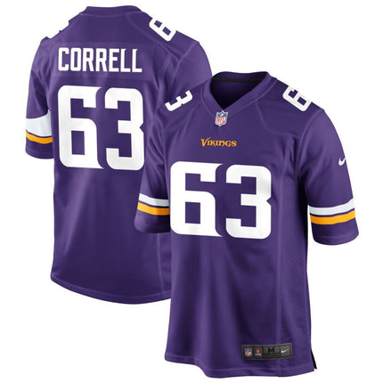 Zeke Correll Minnesota Vikings 2025 Game Jersey - Purple