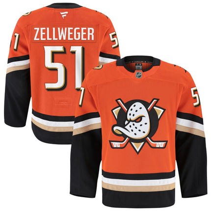 Olen Zellweger Anaheim Ducks 2025 Home Jersey - Orange