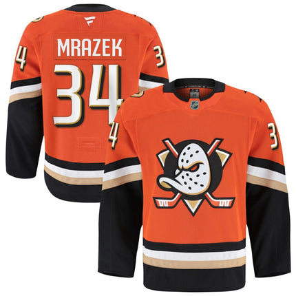 Petr Mrazek Anaheim Ducks 2025 Home Jersey - Orange