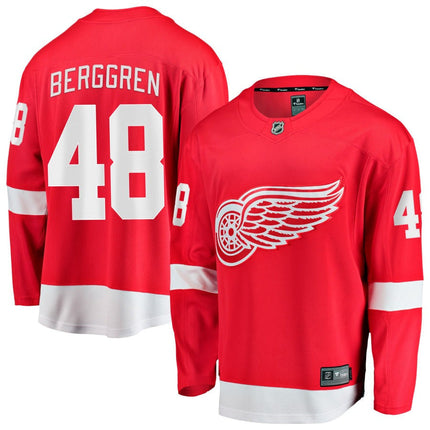 Jonatan Berggren Detroit Red Wings 2025 Home Breakaway Jersey - Red