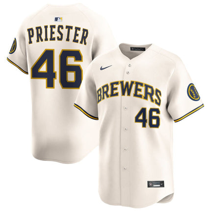 Quinn Priester Milwaukee Brewers 2025 Home Limited Jersey - Cream