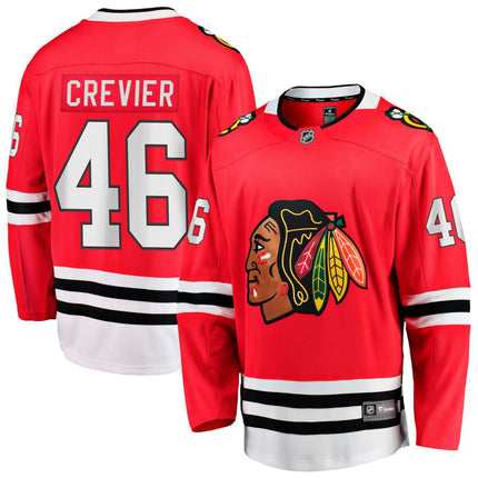 Louis Crevier Chicago Blackhawks 2025 Home Breakaway Jersey - Red