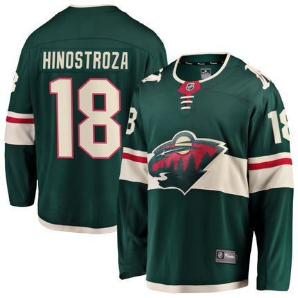 Vinnie Hinostroza Minnesota Wild 2025 Home Jersey - Green