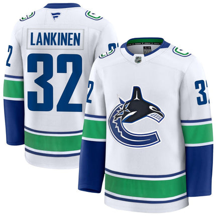 Kevin Lankinen Vancouver Canucks 2025 Away Jersey - White