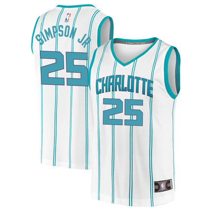 KJ Simpson Jr Charlotte Hornets 2025 Association Edition Fast Break Jersey - White