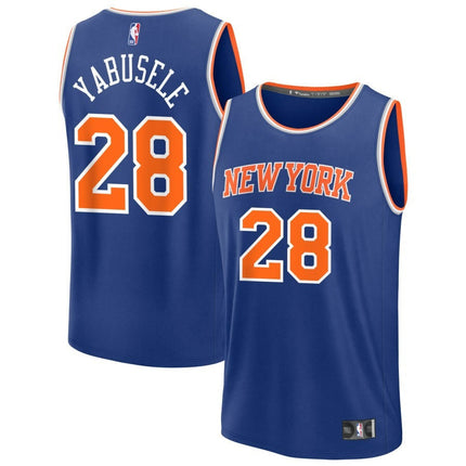 Guerschon Yabusele New York Knicks 2025 Icon Edition Fast Break Jersey - Blue