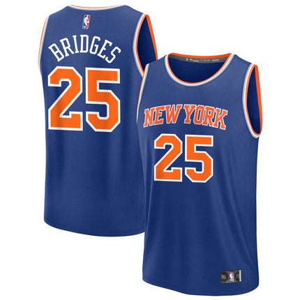 Mikal Bridges New York Knicks 2025 Icon Edition Fast Break Jersey - Blue