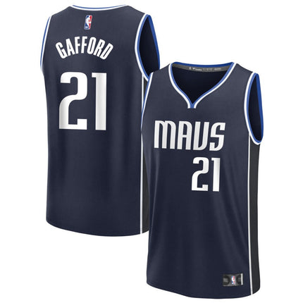 Daniel Gafford Dallas Mavericks 2025 Statement Edition Fast Break Jersey - Navy